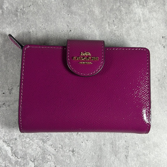 Dark magenta coach wallet Clearance